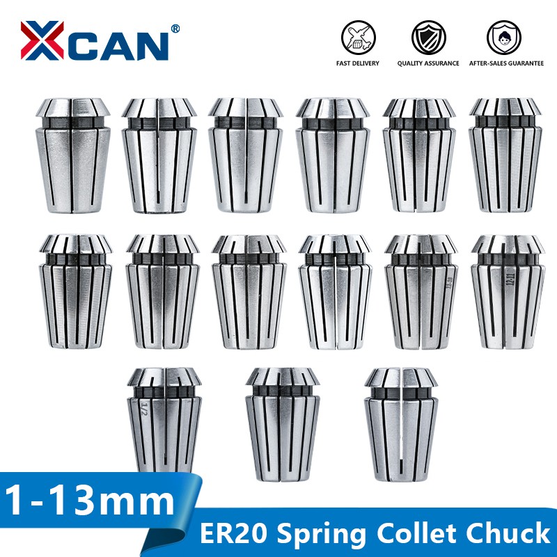 XCAN Metal Cylinder Chuck ER20 Milling Chuck for CNC Milling Tool Holder 1-13mm Drilling Machine Clamp Lathe Tool Holder