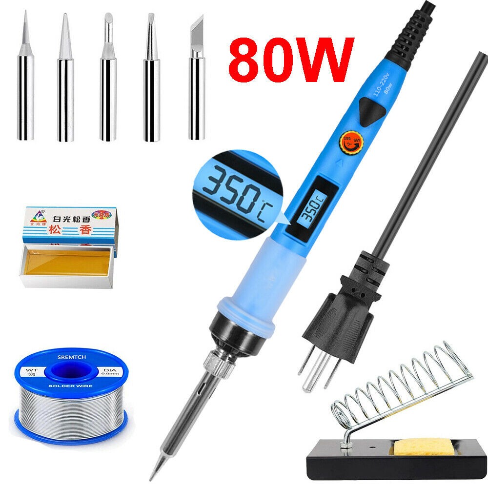 Adjustable Temperature Electric Soldering Iron Kit 220V 80W Soldering Soldering Rework Station LCD Display Repair Tools