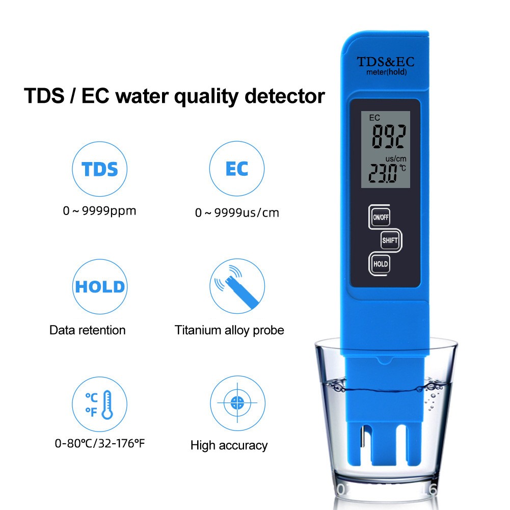 المحمولة القلم نوع 3 في 1 LCD شاشة ديجيتال جودة المياه TDS/EC/مقياس الحرارة تصفية 0-9990 المياه نقاء رصد تستر