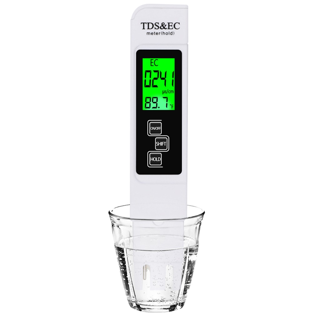 TDS/EC Tester 0-9990ppm Conductivity Detector Water Purity Thermometer 3 in1 TDS/Temperature/EC Meter Water Water Quality Tester Pen