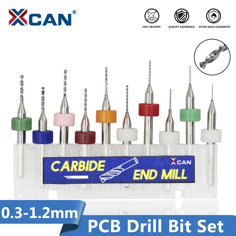 XCAN 10 قطعة/المجموعة 0.3mm إلى 1.2mm PCB مثقاب صغير بت التنغستن الصلب كربيد ل طباعة لوحة دوائر كهربائية cnc لقمة ثقب آلة