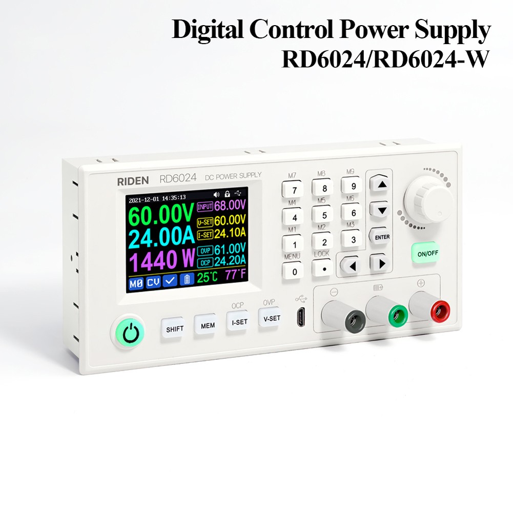 RD6024 RD6024-W 60V 24A USB Color Display Screen DC Adjustable Step-down Voltage Bench Power Supply Potential Converter Data Storage