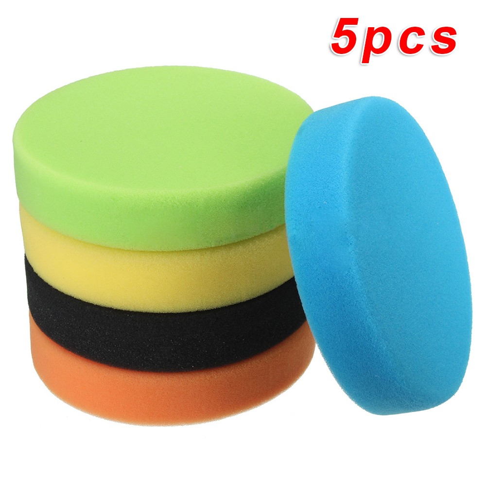 5 Pieces Buffing Pads Set 125mm/5inch Car Foam Drill Pad Polishing Sponge Wheel Set Kit Power Tool Car Polisher Accessories