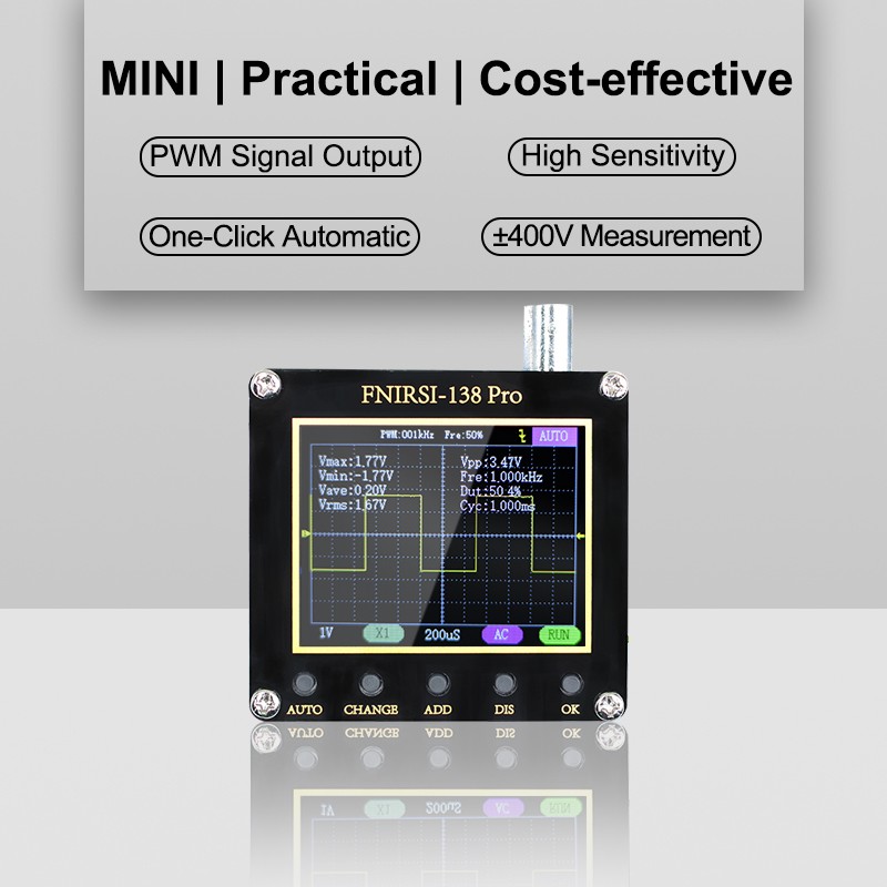 FNIRSI-138 برو يده ملتقط الذبذبات الرقمي 2.5MSa/s 200KHz عرض النطاق الترددي التناظرية دعم السيارات ، 80Khz PWM وتحديث البرامج الثابتة