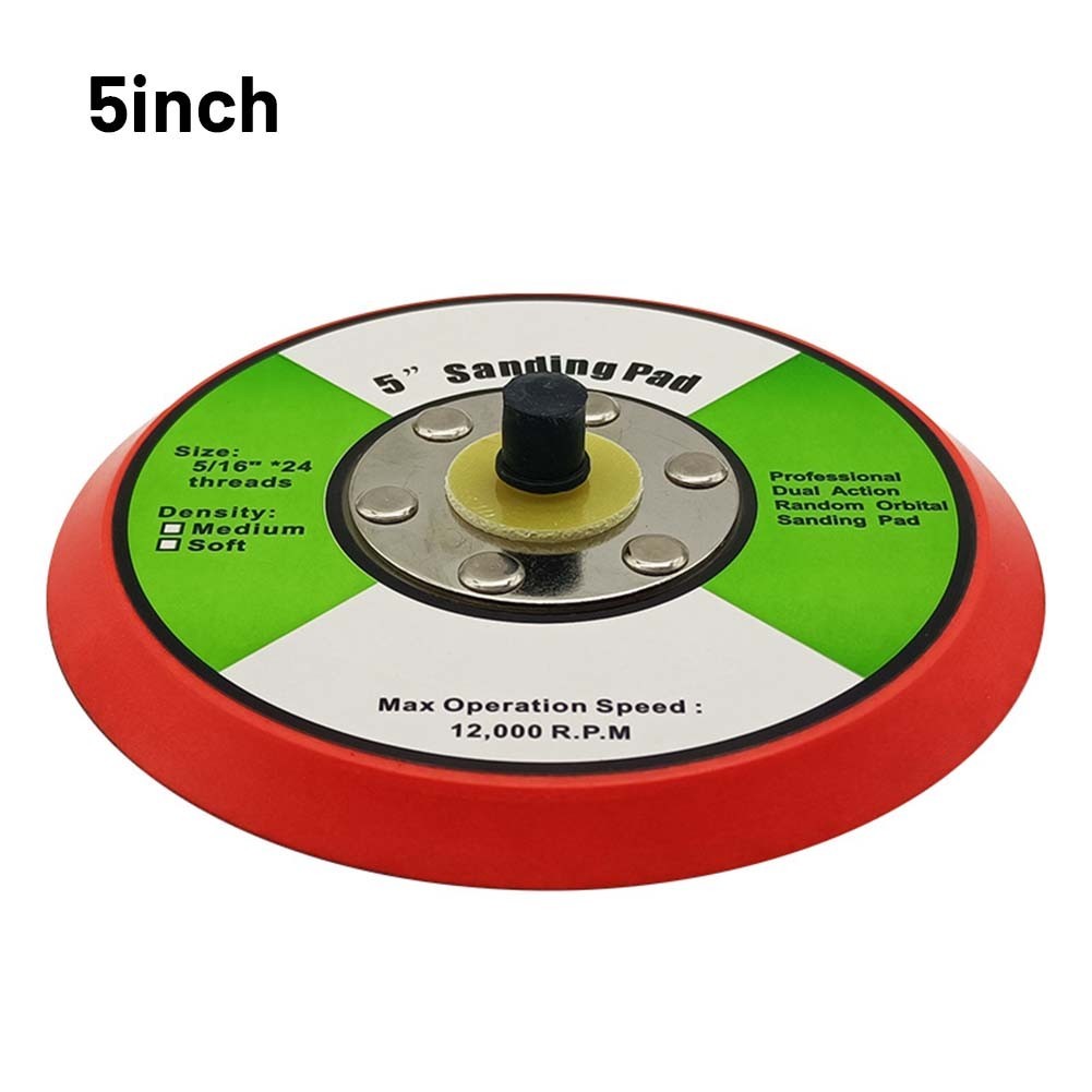 Professional 5" 125mm Da Orbital Sanding Pad Plate 5/16" Support Plate Hook and Loop Air Disc Sanders Polisher