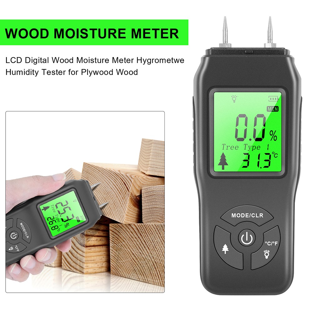 Portable Wood Hygrometer Hygrometer Timber Humidity Detector Tree Density Digital Wood Humidity Tester