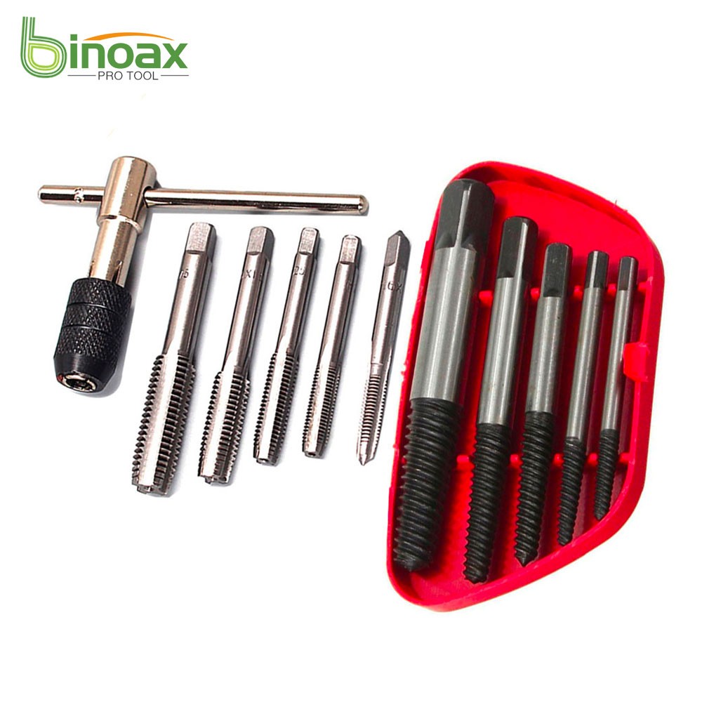 Binoax 5 قطعة التالفة المسمار مستخرج M3-M14 مع 6 قطعة متري صنبور لولبي الحفر M3 M4 M5 M6 M8