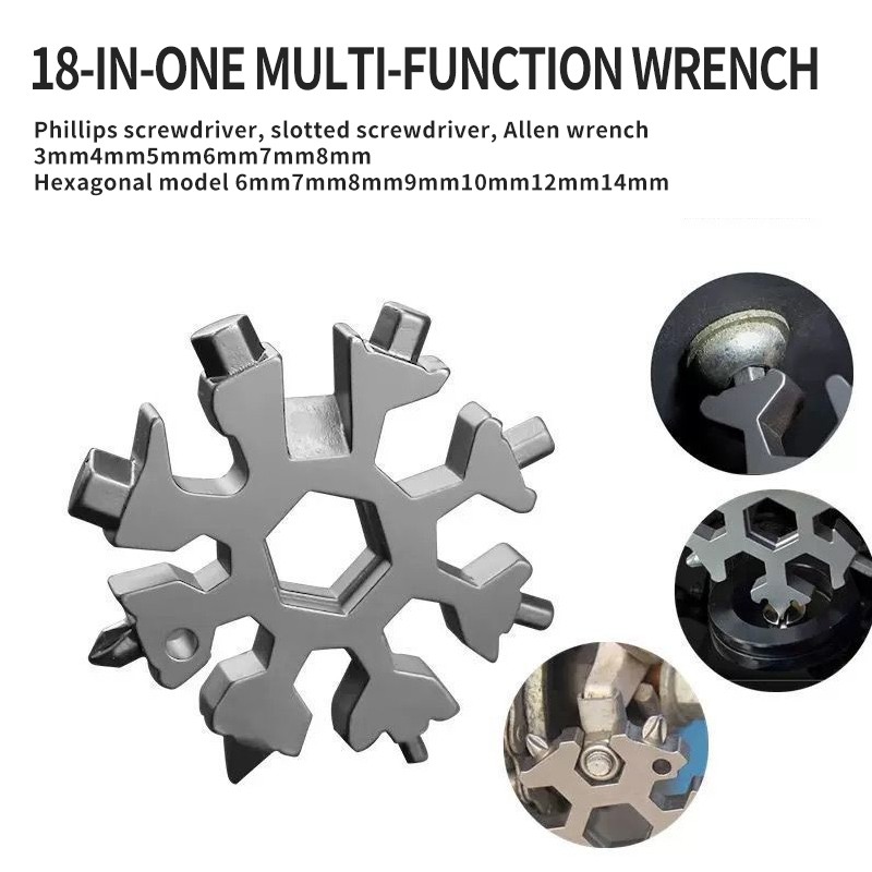 Multifunctional snow wrench, multi-purpose universal tool, portable and portable hexagonal carbon steel hand bowl