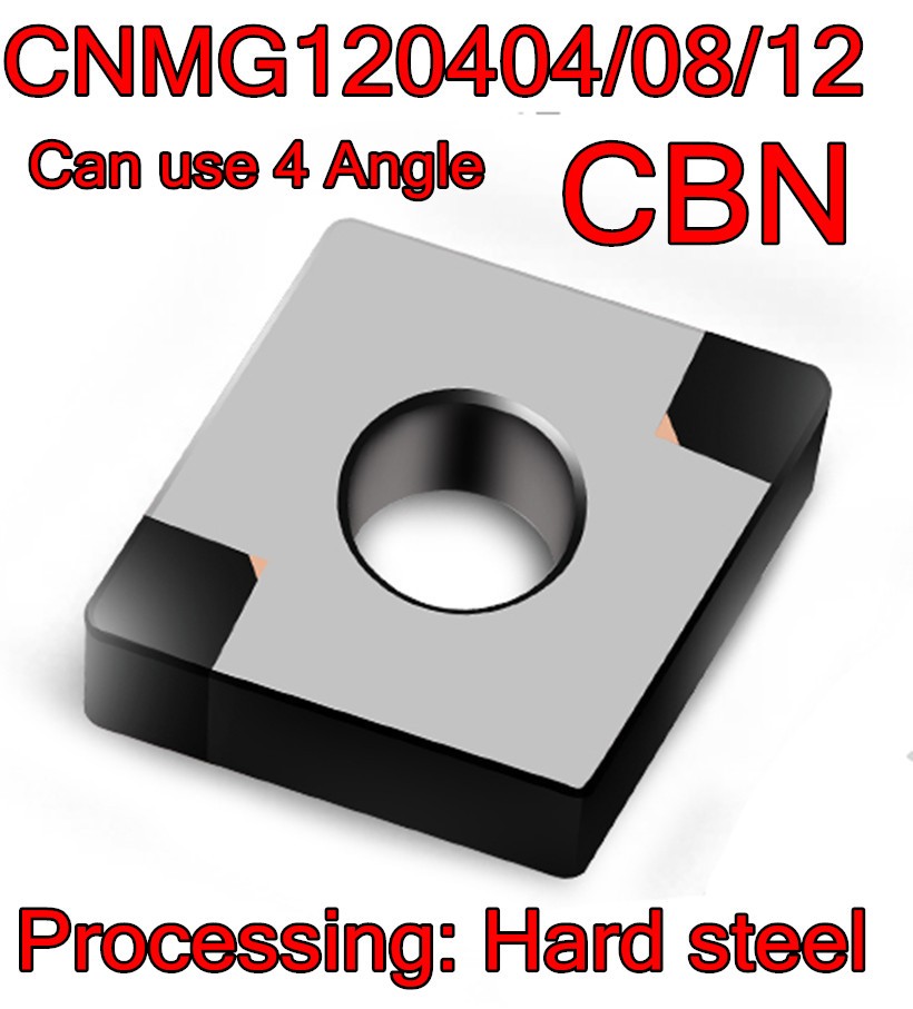 CNGA = CNMG120404/08/12 يمكن استخدام 4 زاوية HRC55-65 نيتريد البورون CBN CNC كربيد شفرة معالجة: الفولاذ الصلب شحن مجاني