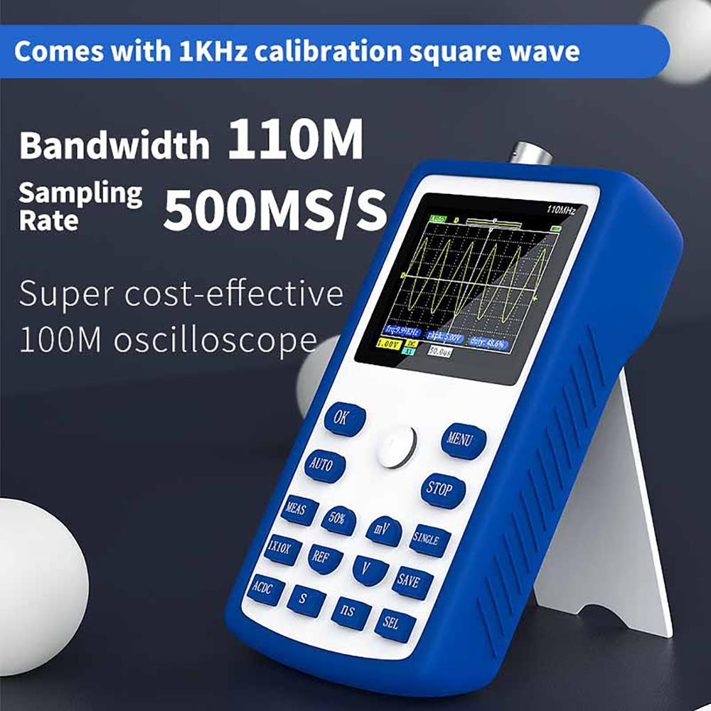 FNIRSI-1C15 Professional Digital Oscilloscope 500 Giant Samples/sec Sampling Rate 110MHz Bandwidth Analog Support Waveform Storage