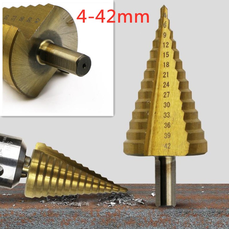 High Speed ​​Steel Step Drill Bit For Metal Wood Hole Cutter HSS Titanium Coated Drill Big Size Power Tools 4-32mm 4-42mm