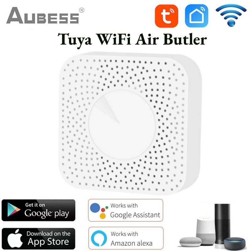 Tuya WiFi Air Butler/VOC/CO2/Temperature/Smart Sensor/PM2.5 6in1 Air Quality Detection Monitor Work with Google Home Alexa