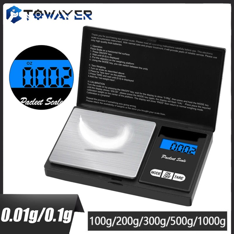 Twiyer Digital Kitchen Scale Electronic Pocket Weight Scale 0.01g High Accuracy Electronic Pocket Weight Scale