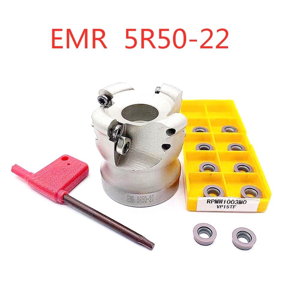 Milling Cutter Head, EMR 5R 50 22 4T EMRW 6R50 22 4T, Indexable Milling Cutter Head RPMW1003 RPMT1204