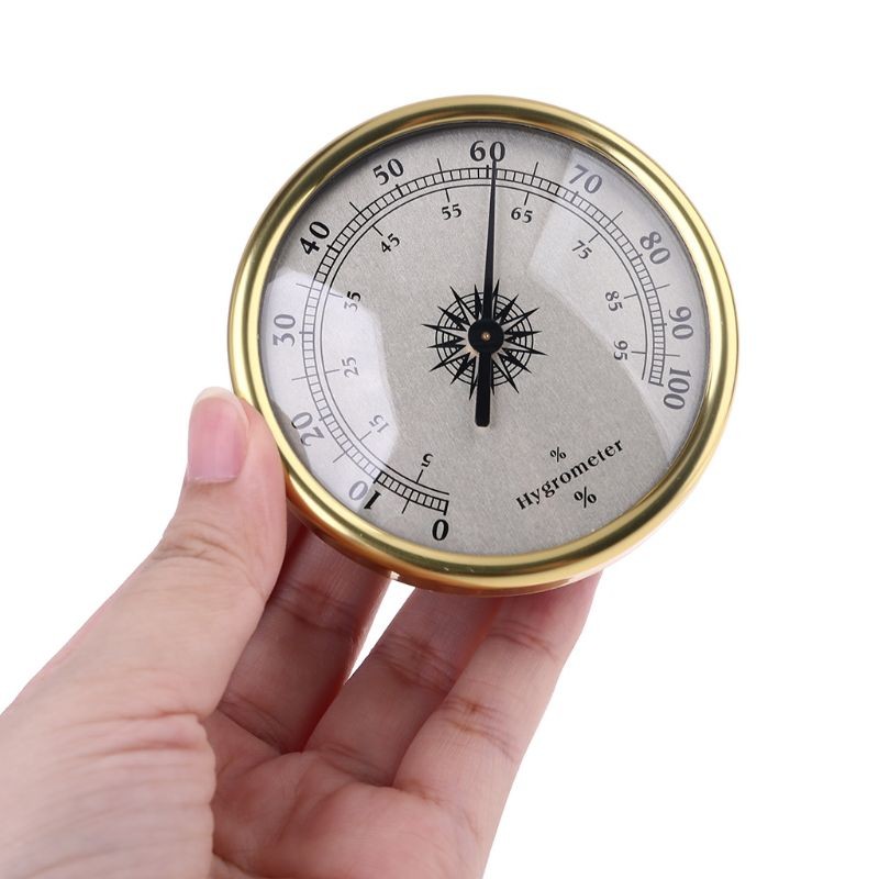 72mm Small Round Gold Hygrometer Hygrometer No Battery Needed