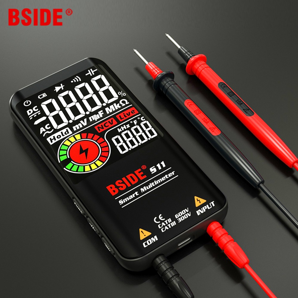 BSIDE Digital Multimeter DC DC Voltage Multimeter AC Voltage Multimeter Multimeter 9999 Counts NCV Hz Live Wire Tester