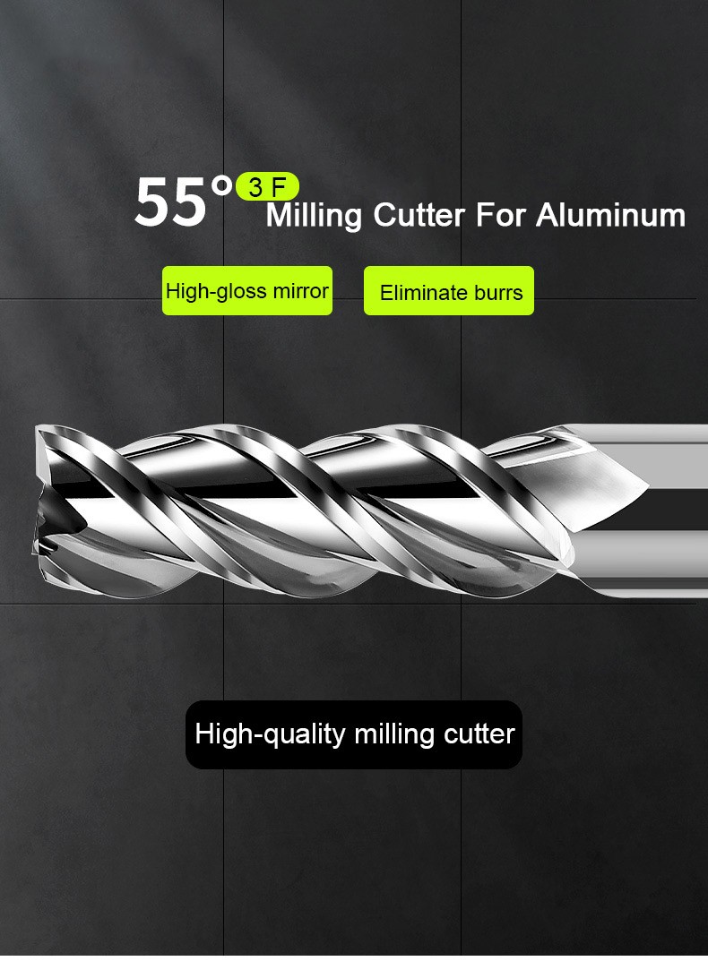 Carbide End Mill Aluminum HRC55 3F Milling Cutter Acrylic Wood Copper Plastic CNC Cutting Tool Maching Mining Tools Endmils