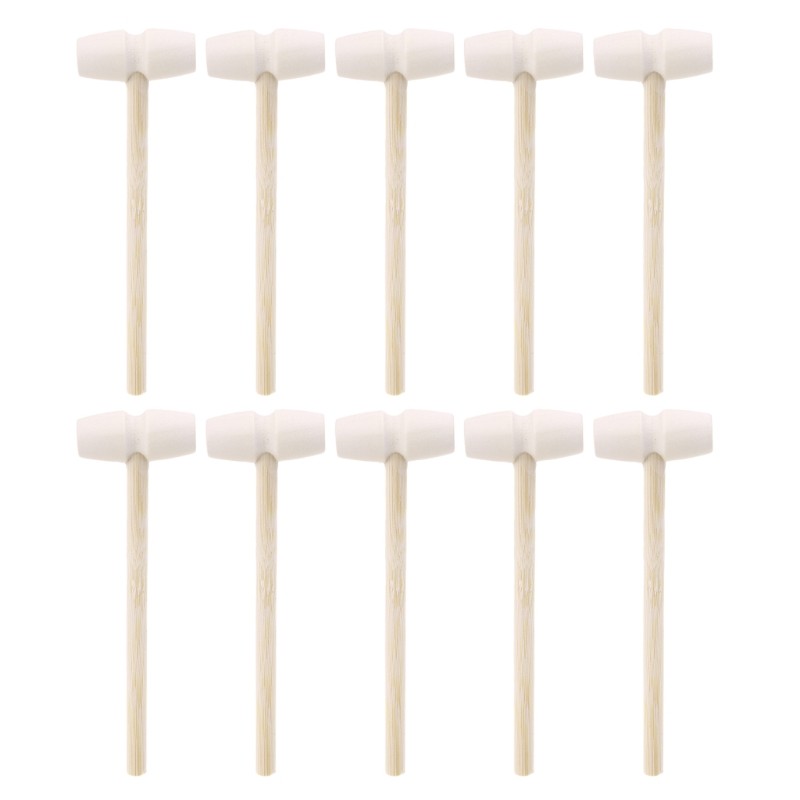 10pcs Wooden Hammers Toys for Chocolate Heart Breakable Hammer Small Hammer for Chocolate Crush Able to Heart Smooth Finish