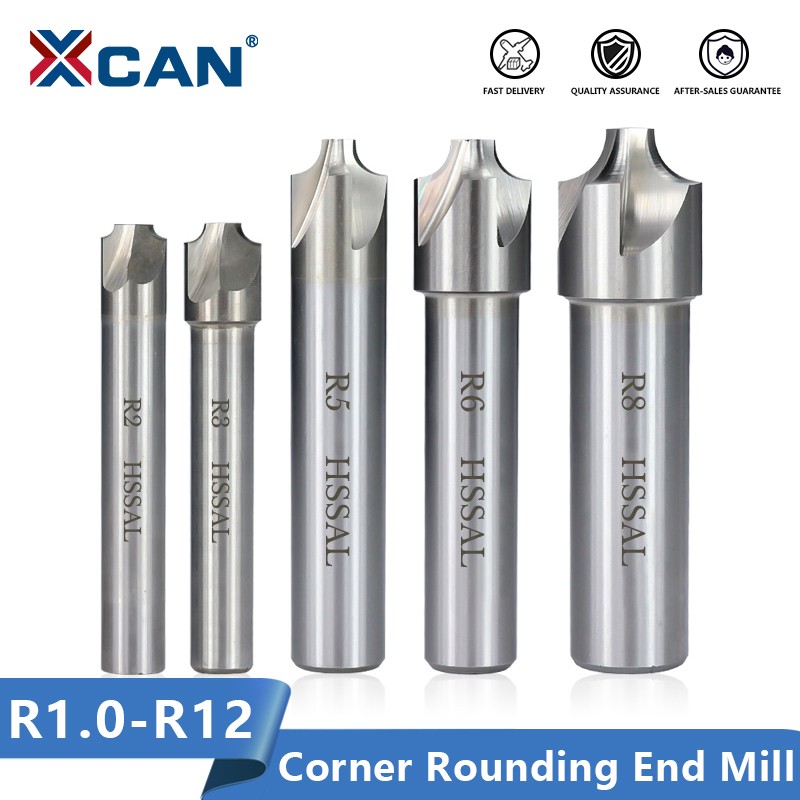 XCAN Angle Rounding End Mill R1.0-R12 HSS Radius Milling Cutter CNC Router Bit