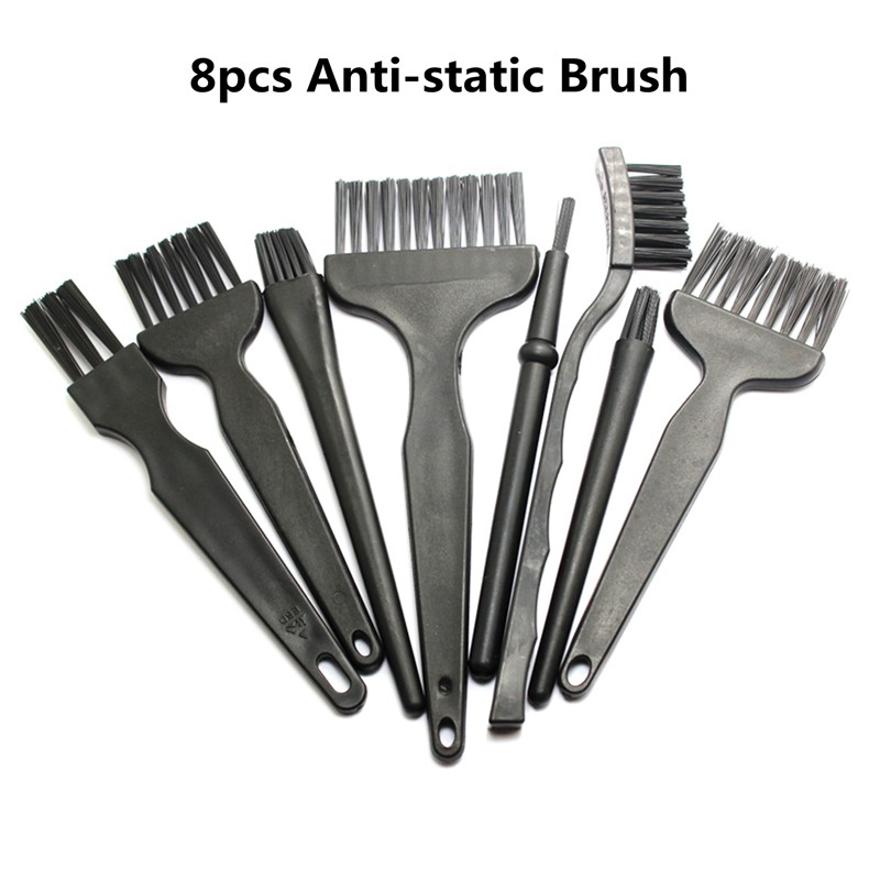 8pcs Anti-Static Esd Brush Safe Nylon Cleaning Brush Set For Mobile Phone Tablet Pcb BGA Repair Cleaning Work