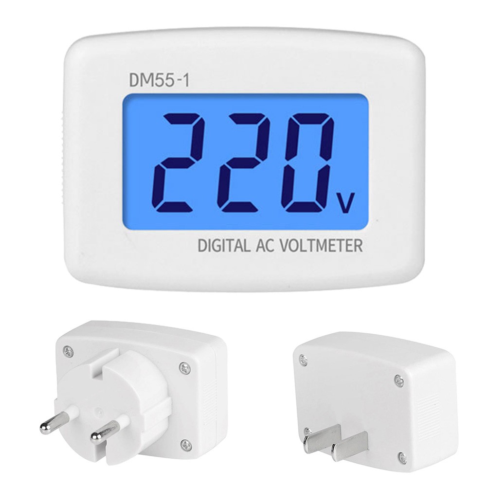 Wall Mounted AC80-300V Volt Modular Socket Voltage Tester Head DM55-1 Portable LCD Digital Volt Modular Socket Voltage Tester Meter