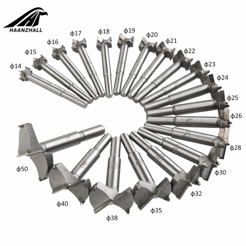 20pcs/set 14-50mm Forstner Drill Bits Woodworking Self Centering Hollow Cutter Saw Blade