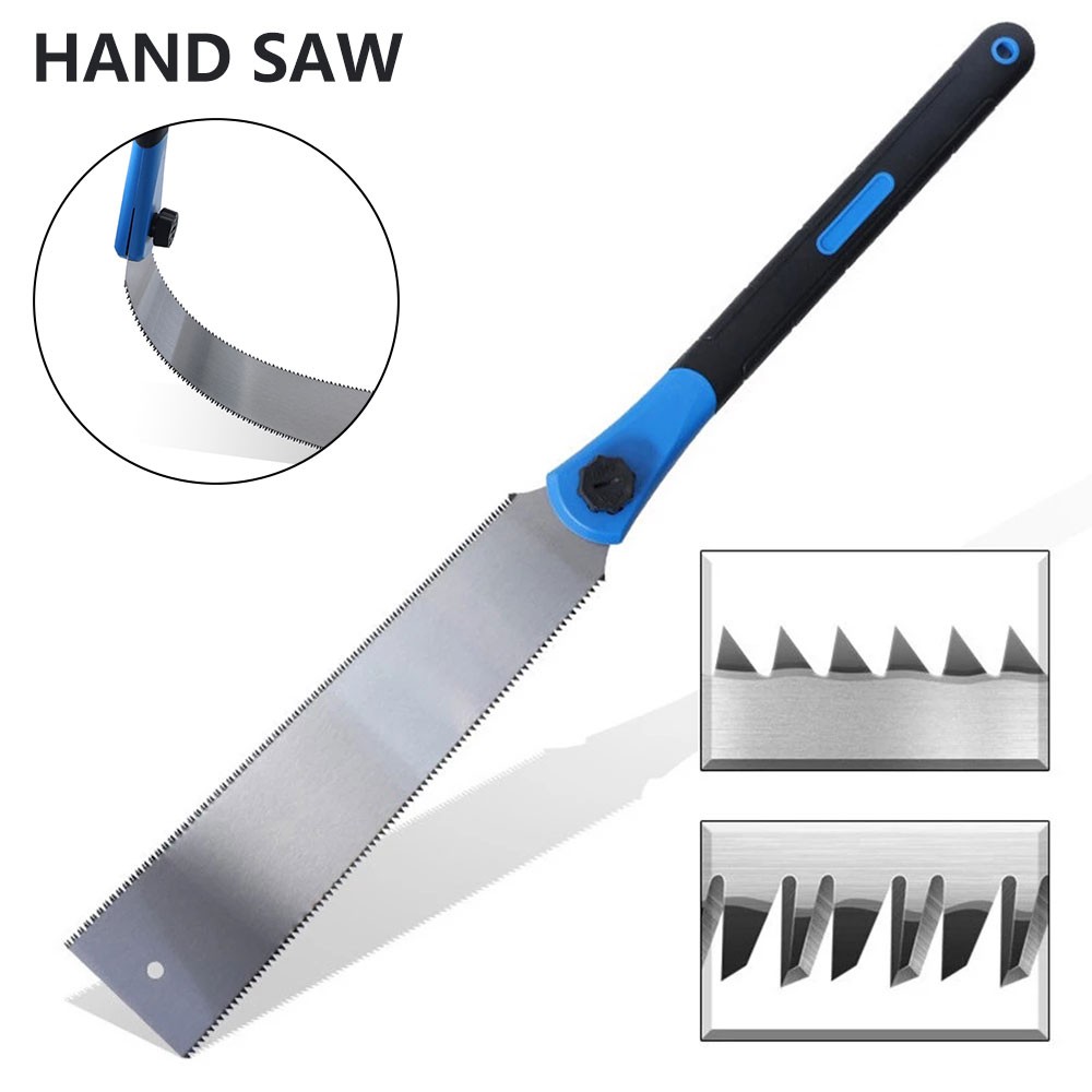 Japanese Hand Saw Stainless Steel Pull Saw Double Edge Flush Cutting Saw with 3 Sides Milling Teeth Handheld Cross Cutting Saw