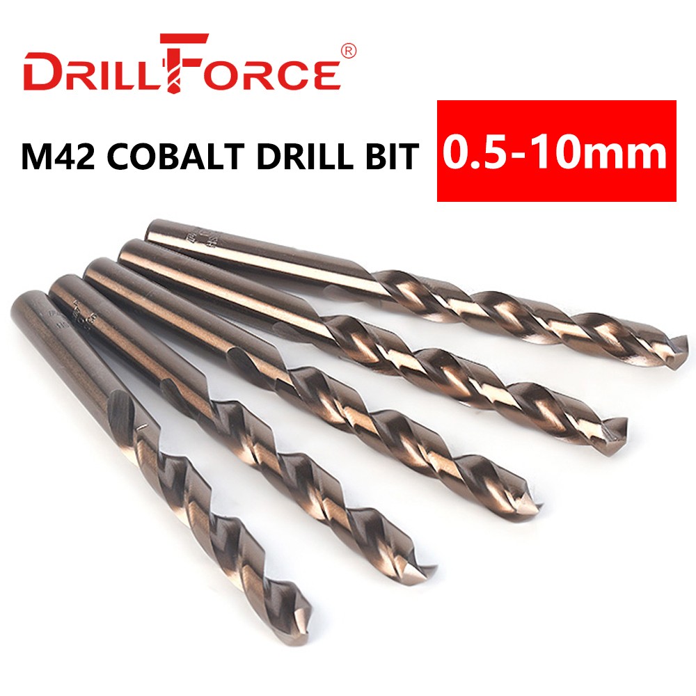 Drillforce أدوات M42 الكوبالت مثقاب مجموعة ، HSS-CO الحفر مجموعة 0.5-10 مللي متر ، الحفر على صلابة الفولاذ ، الحديد الزهر و الفولاذ المقاوم للصدأ