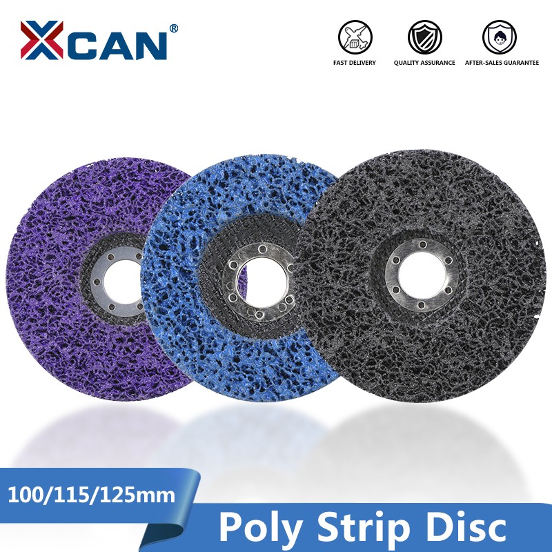 XCAN Polishing Disc 115 125mm Poly Strip Wheel Grinding Disc Paint Rust Remover Grinding Clean Wheel for Angle Grinder