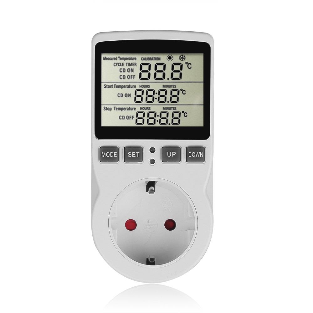 Multifunctional digital thermostat, European plug, temperature controller, outlet with timer switch