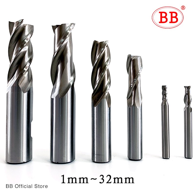 BB نهاية المطاحن عالية الدقة HSS المعادن القاطع Co8 الكوبالت D1-32mm 2 3 4 المزامير الأسنان الألومنيوم طحن أداة مفتاح مقاعد راوتر بت