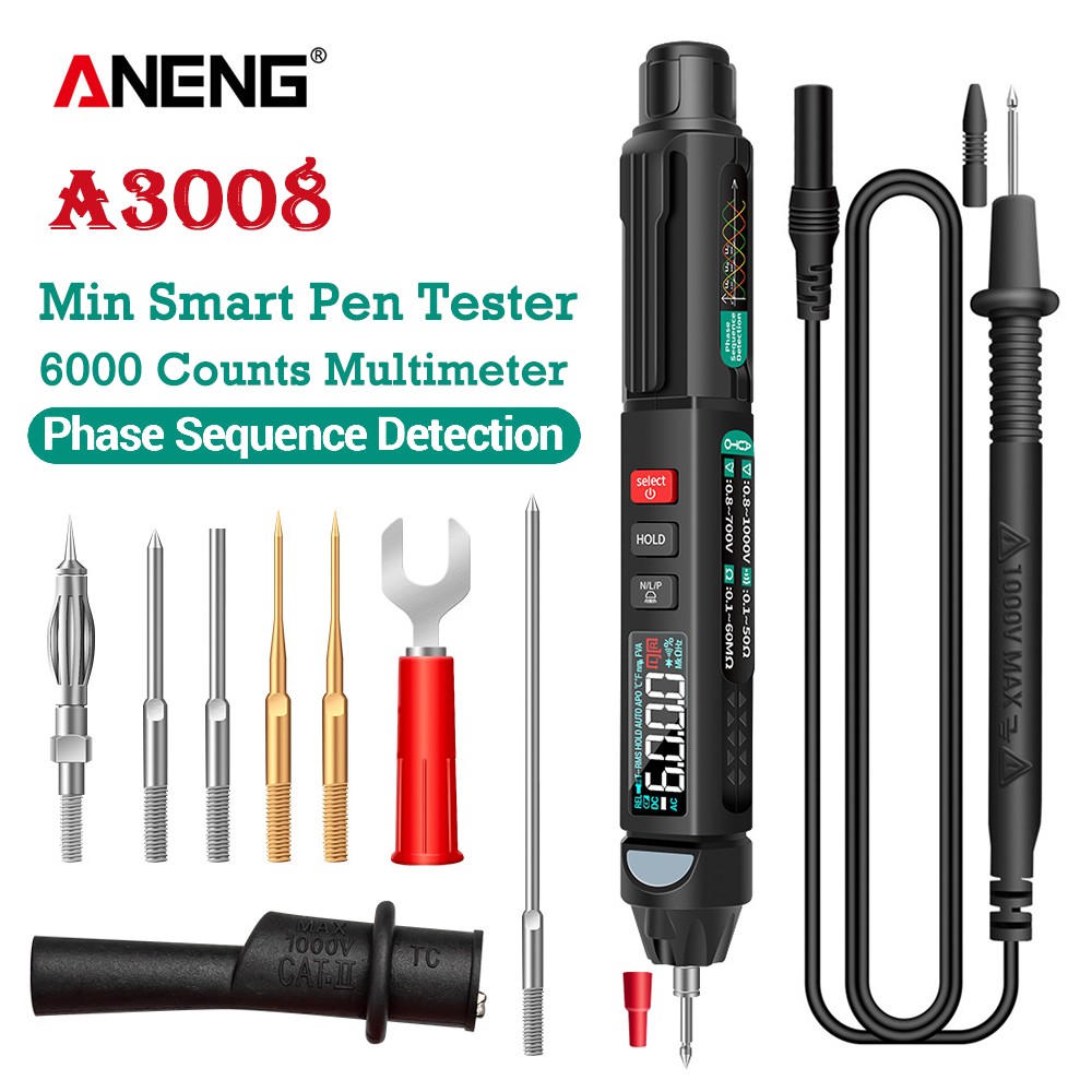 ANENG A3008 Digital Multimeter Automatic Intelligent Measurement Pen Meter 6000K Non-contact Potentiometer Multimeter