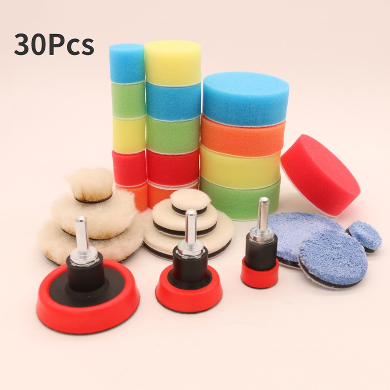 Car Foam Drill Polishing Pad Kit Buffing Sponge Pads Drill Set Power Tool Headlight Wheel Polisher Polimento Pad Polisseurs