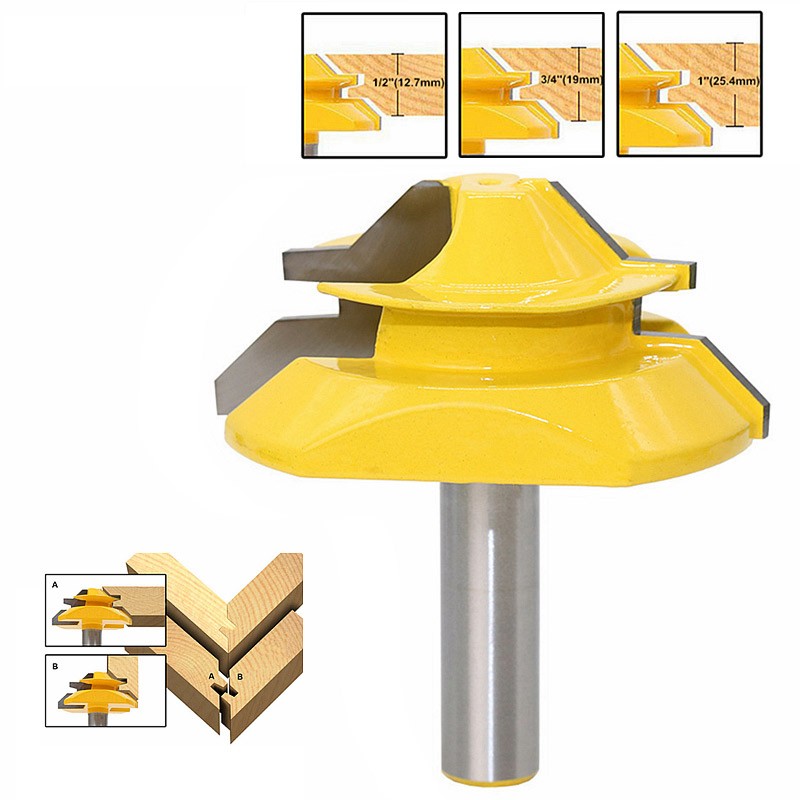 1/2 "1/4" 8 مللي متر عرقوب 45 درجة قفل ميتري راوتر بت 8*1-1/2 8*1-3/8 Tenon نهاية القاطع أدوات طحن لأعمال الخشب