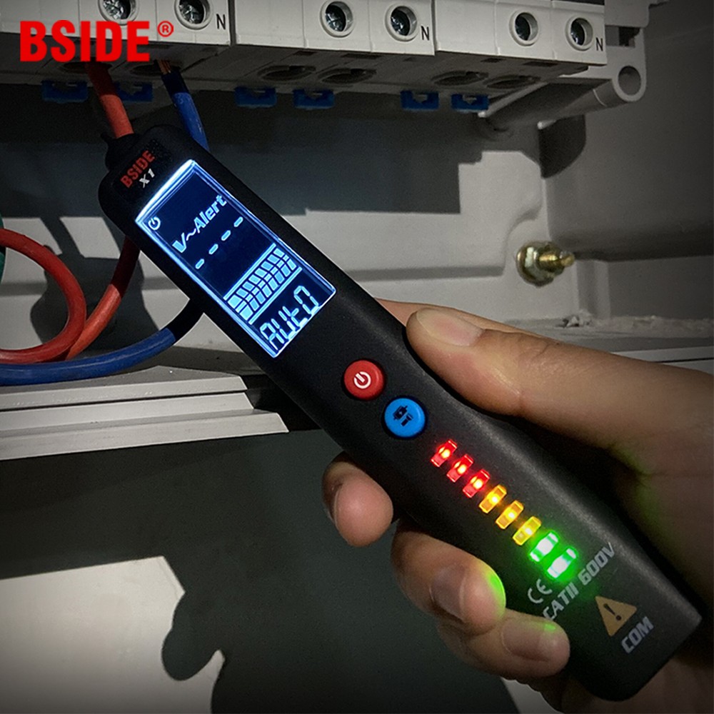 BSIDE Non-contact Multimeter Voltage Detector X1 06 Intelligent Pencil Tester Large Screen EBTN Electrical Tester Live Wire Hz Meter