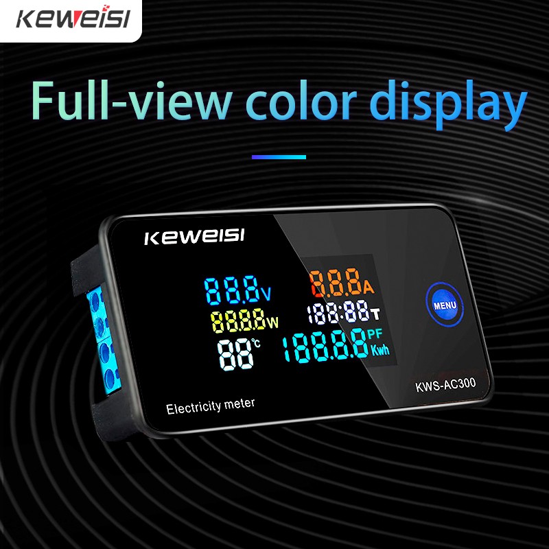 KWS-AC300 100A مقياس طاقة رقمي الفولتميتر مقياس التيار الكهربائي Wattmeter KWS السلطة مقياس الطاقة عداد كهربائي مع وظيفة إعادة تعيين