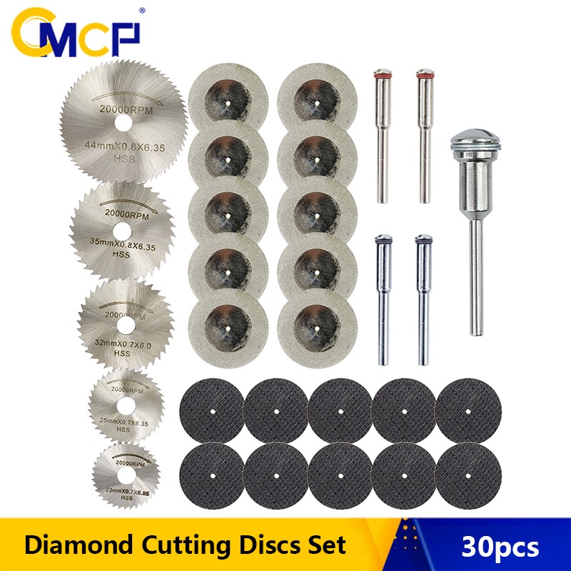 CMCP 30pcs Diamond Cutting Discs HSS Mini Circular Saw Blade Cutting Wheels for Dremel Mini Drill Rotary Tools Accessories