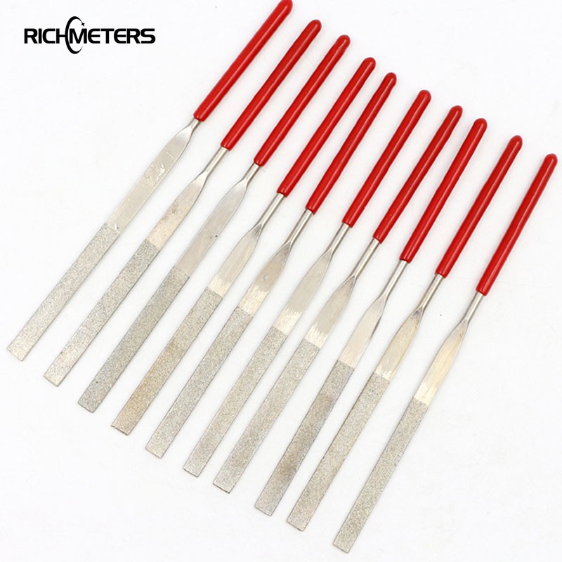 10pcs Diamond Mini Needle File Set 3*140mm Hand Tools for Ceramic Glass Gem Stone Hobbies and Crafts Wood and Metal File