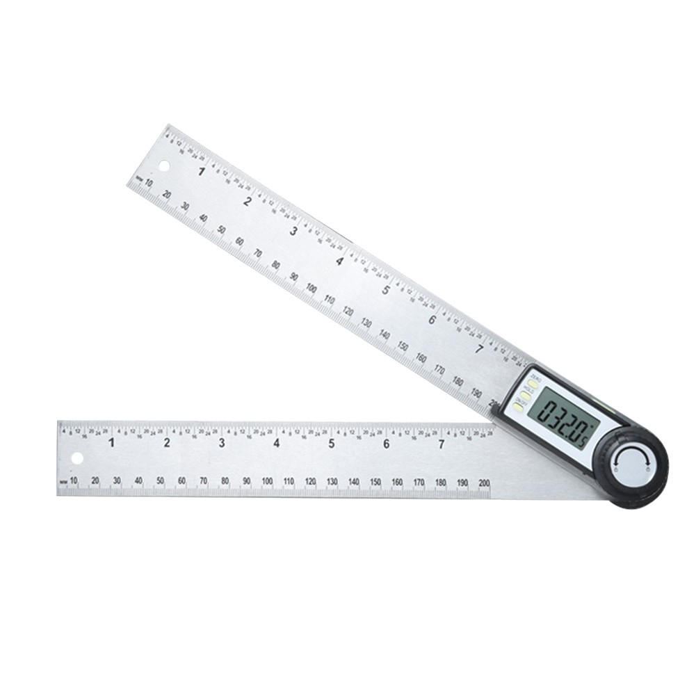 Digital Protractor 200mm 8 inch Angle Gauge Plastic/Stainless Steel Goniometer 360 Inclinometer Inclinometer