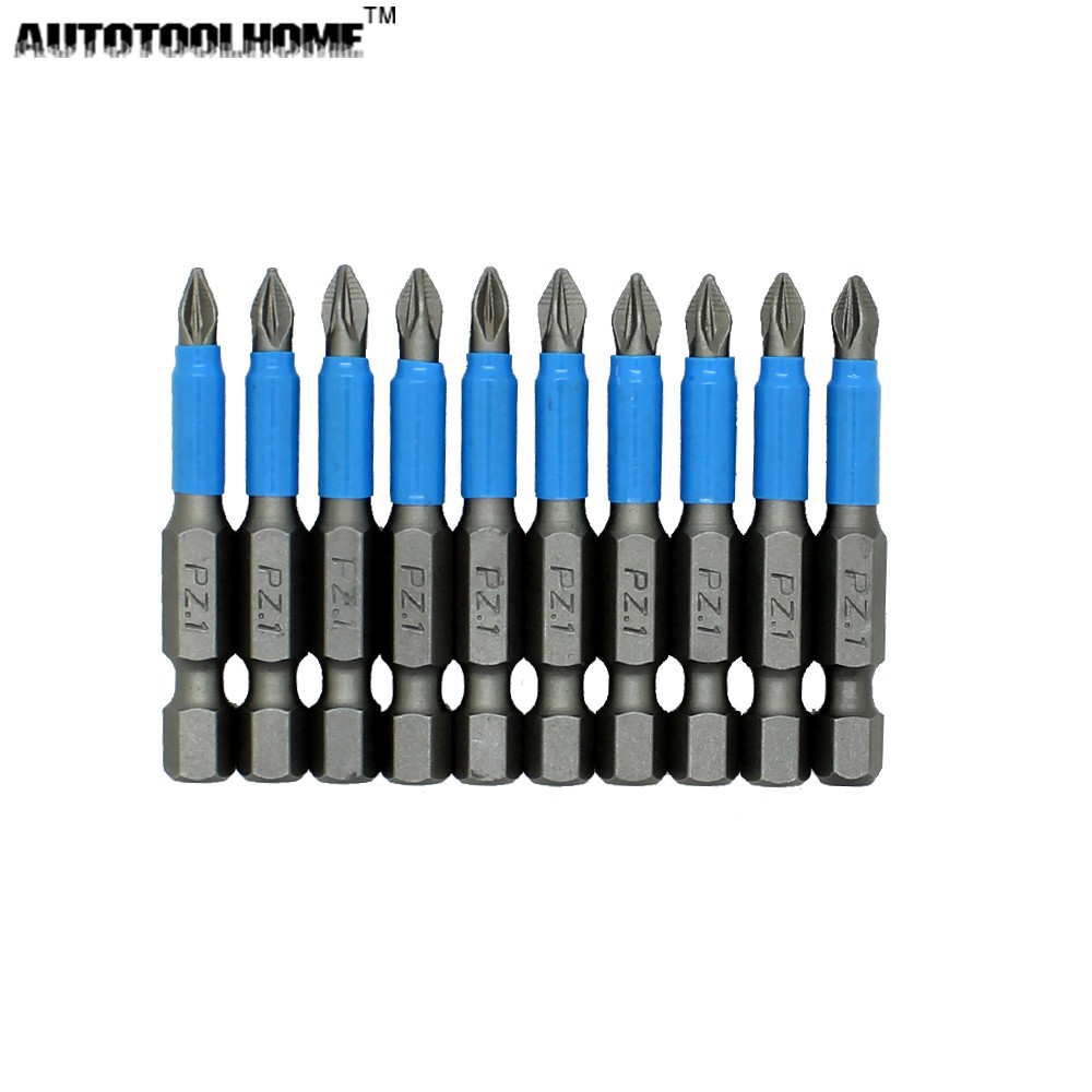 Magnetic Screwdriver Set 1/4" Hexagon Anti-Slip Leg Phillips Electric Power Tools Accessories 10pcs 50mm PH1 PH2 PH3 PZ1 PZ2 PZ3