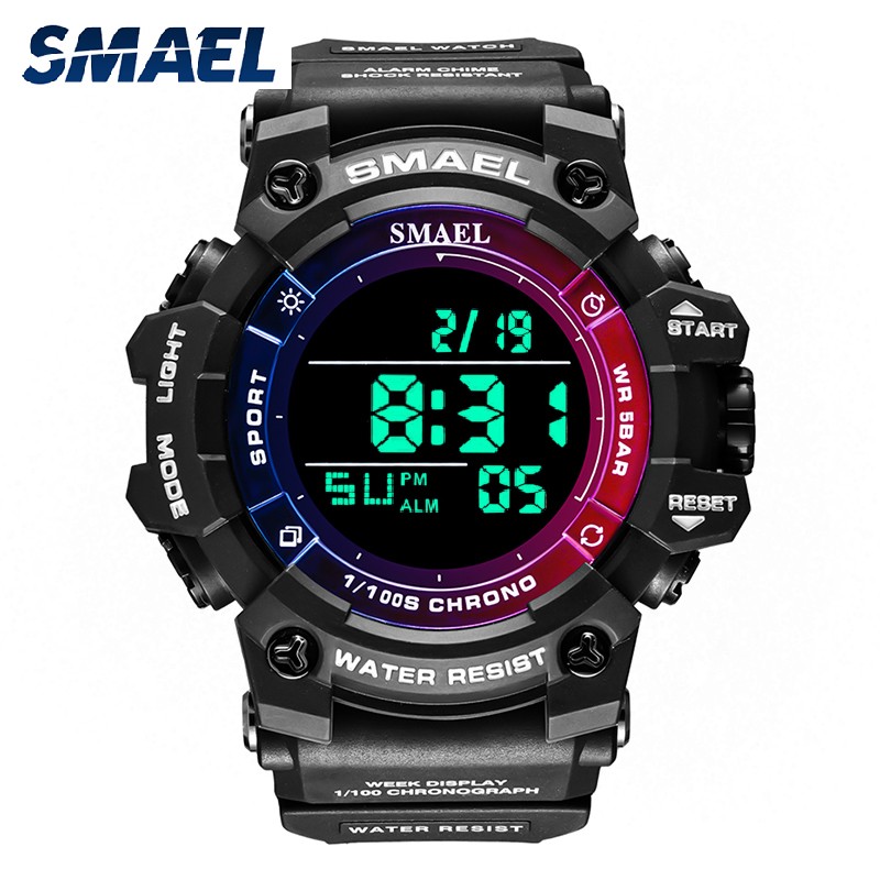 Sports Digital Watches 50M Waterproof Military SMAEL Watch Luminous Alarm Clock Led Big Dial Men's Watches 8046 Men's Wrist Watch