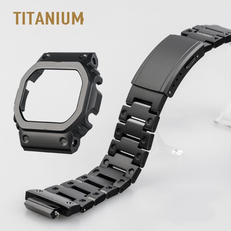 Black Titanium Watches and Bezel for DW5000 GM-W5610 GW5000 DW5035 Watch Set Watches Bezel/Metal Strap with Tools