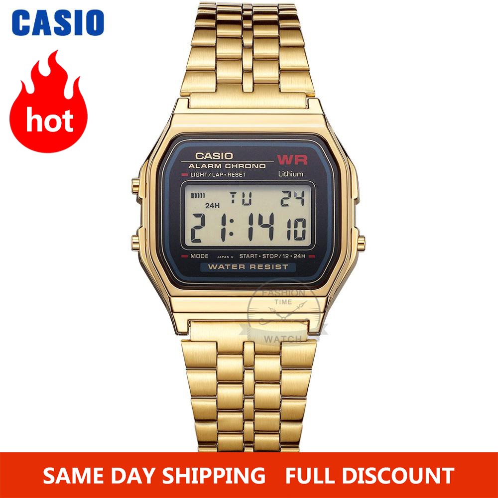 Casio Watch Gold Watch Men Top Brand Luxury LED Digital Waterproof Quartz Watch Men Sports Military Wrist Watch relogio masculino reloj hombre erkek kol saati montre homme zegarek meski часы мужские A168WG-9