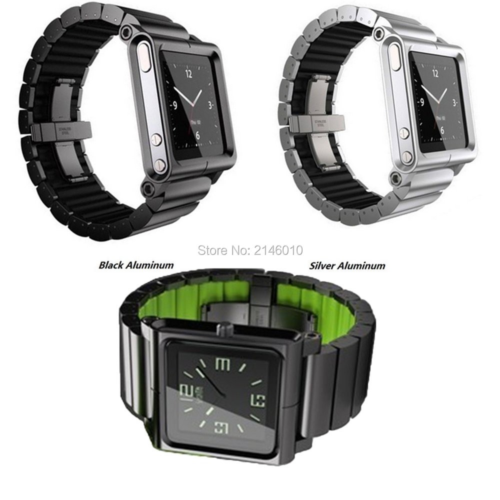 Aluminum-plastic Rigid Multi-Touch Wrist Watch Band Kit Strap Bracelet for iPod Nano 6 6th