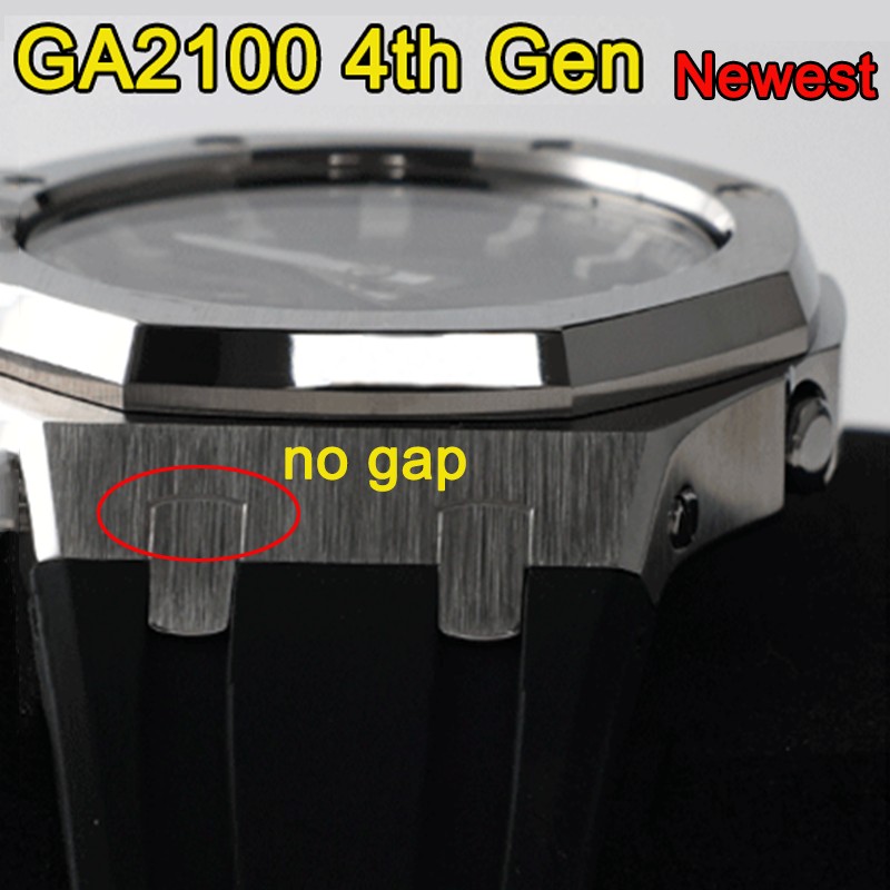 4th Gen GA2100 MOD Metal Case For GA2110 Watch Band Bezel Rubber Strap Stainless Steel Bezel Watch Band + Case With Tools