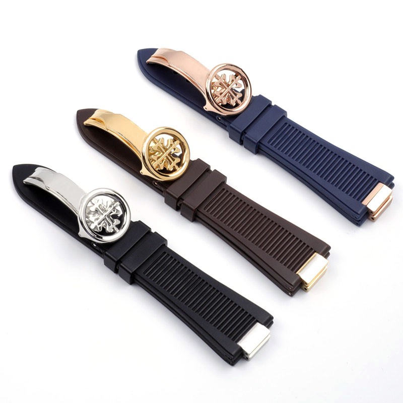 Durable 25mm Silicone Rubber Watches for Patek PP 5711/5712G Watch Strap Gray Waterproof Strap Wristband