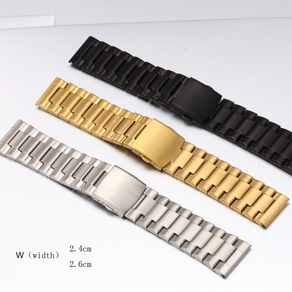 2.4cm 2.6cm Wristwatches Watches for DZ Watch Silver Gold Black Stainless Steel Men's Watch Band Big Case Man Watch Bracelet