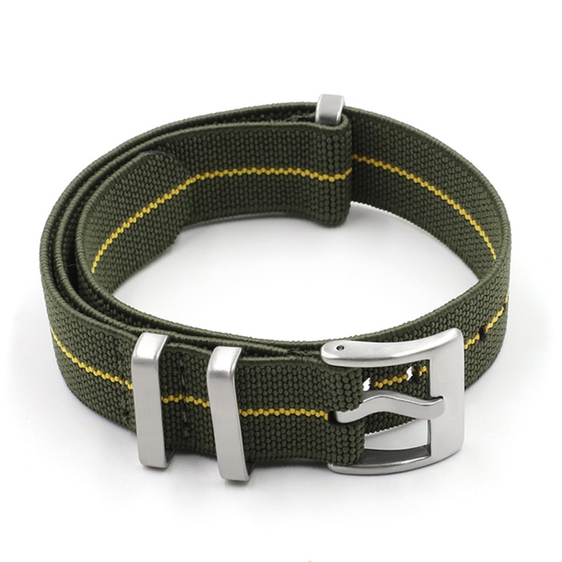 Premium NATO Strap 18mm 20mm 22mm Green/Yellow Adjustable Nylon Replacement Bracelet Watch Strap For NATO Strap Watch Band