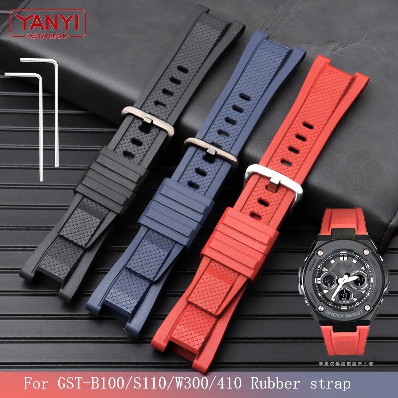 Silicone Rubber Band for Casio gst210 GST-W110/S130/B100/S100G/S110/410 Watch Strap High Quality Watches Wristwatches Band