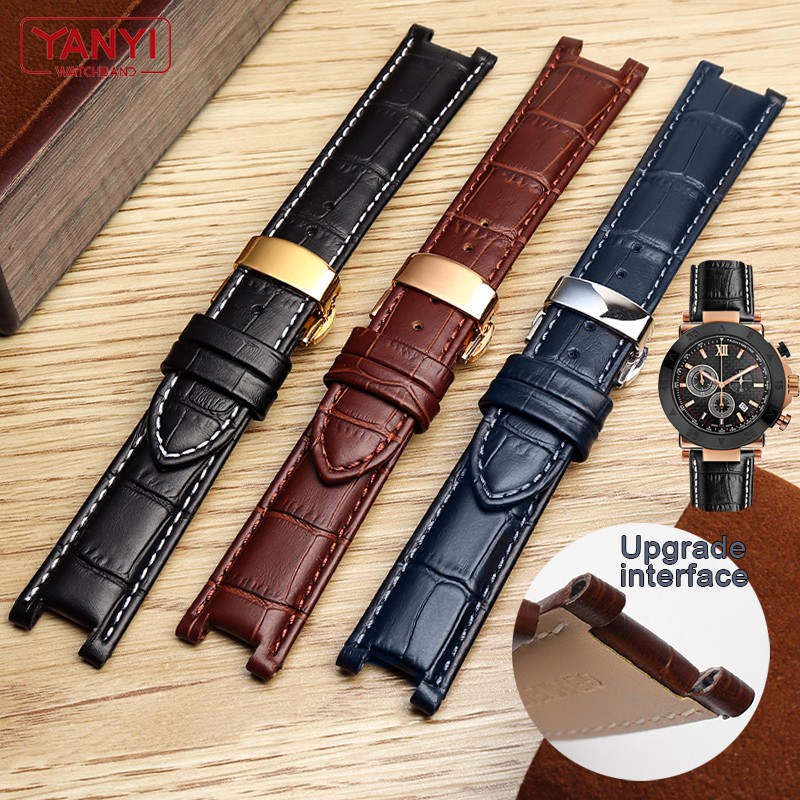 Top Layer Cowhide Genuine Leather Bracelet for GC 22*13mm 20*11mm Felt Watch Strap Senior Watches Wrist Band Screw